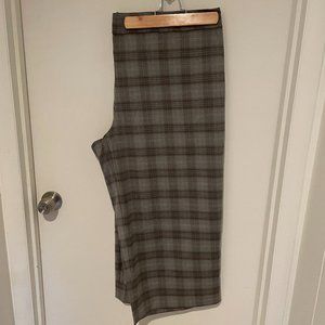 Loft Wide Leg Pants - Plaid